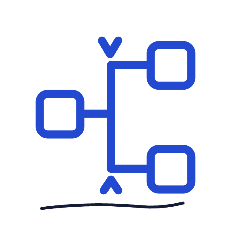 Connected workflow nodes representing automation.