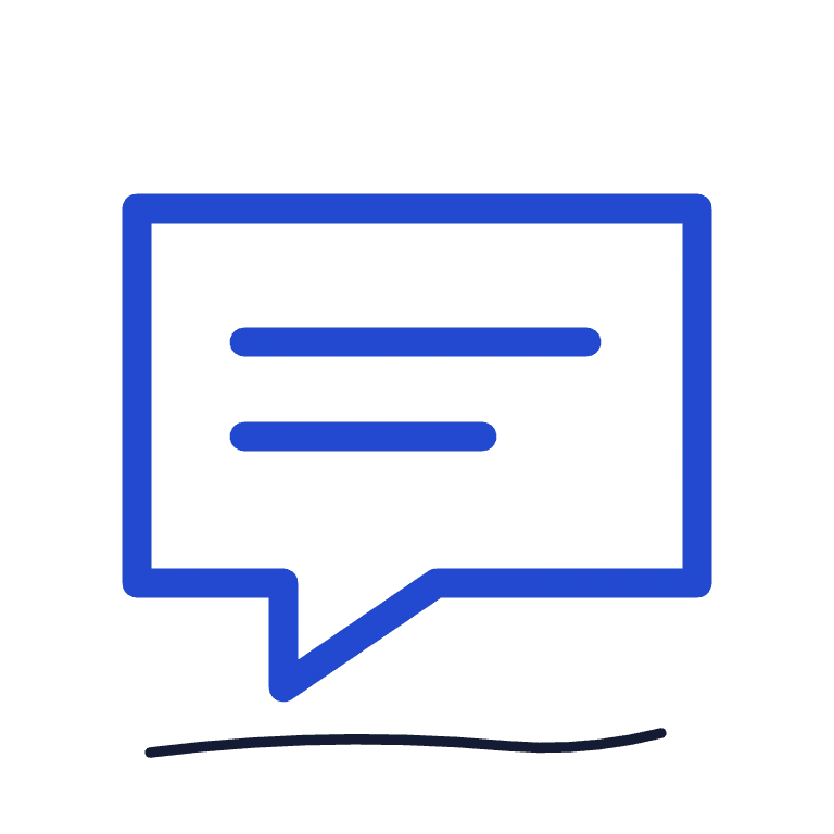 Speech bubble representing a conversation.