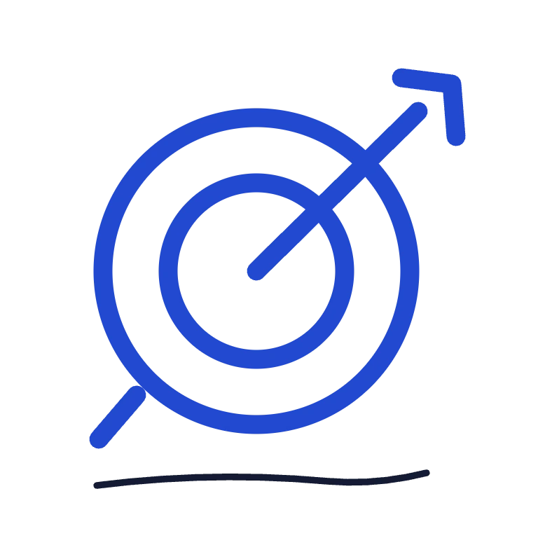 Target and arrow representing a clear plan.