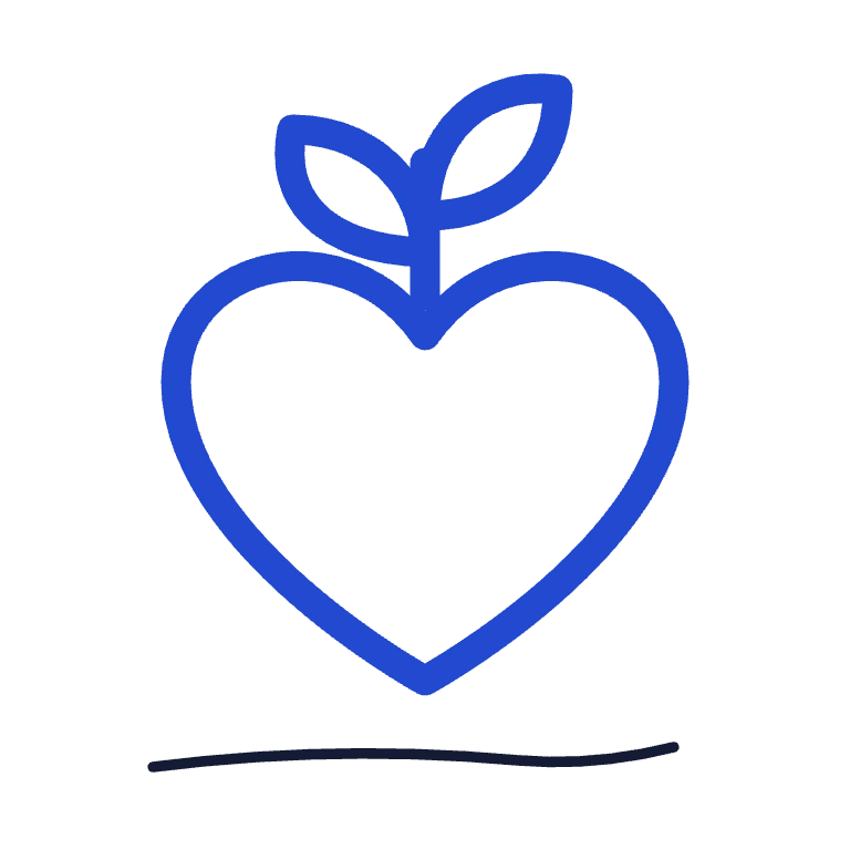 Heart and growing leaves representing fertility and women’s health.