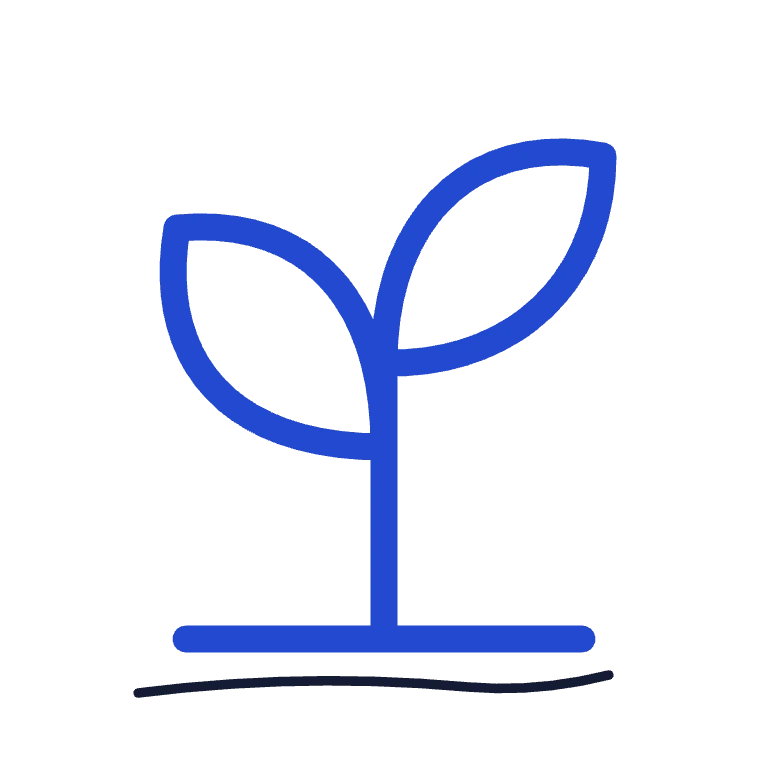 Two leaves growing from a stem.