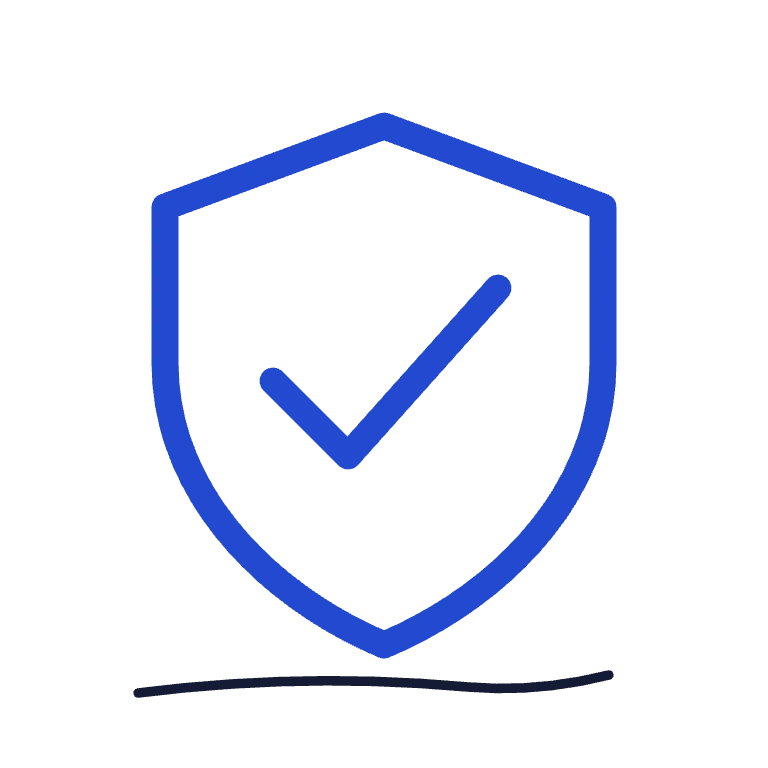 Shield with a checkmark representing website maintenance.