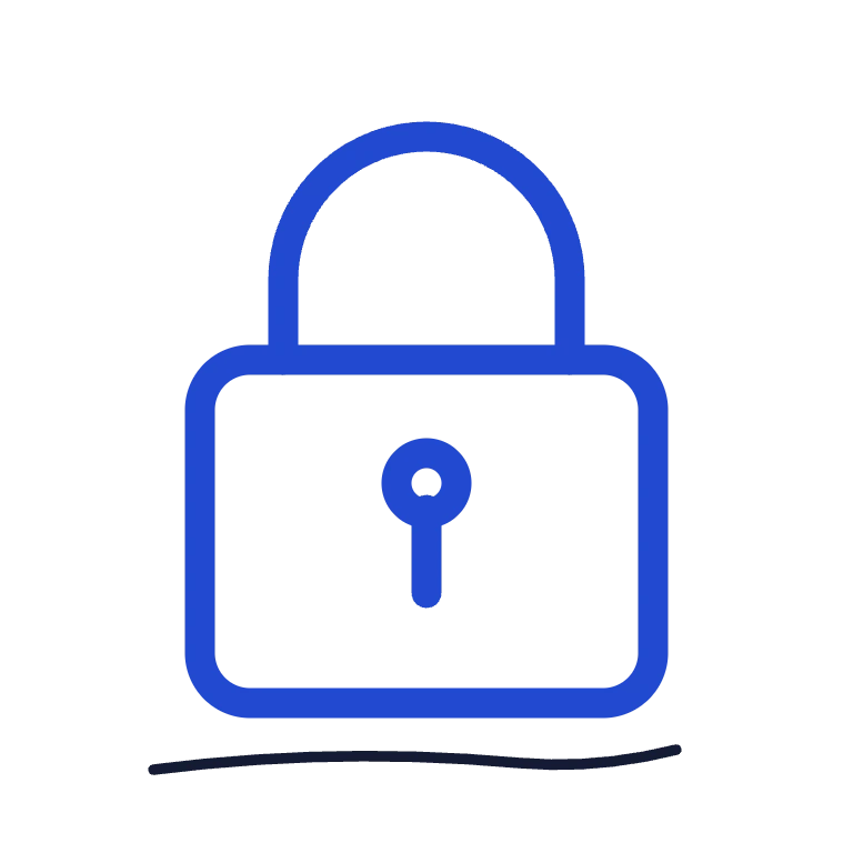 Closed padlock representing data privacy.
